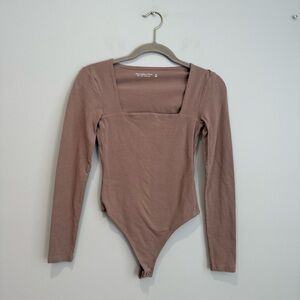 Abercrombie & Fitch Brown Long Sleeve Bodysuit